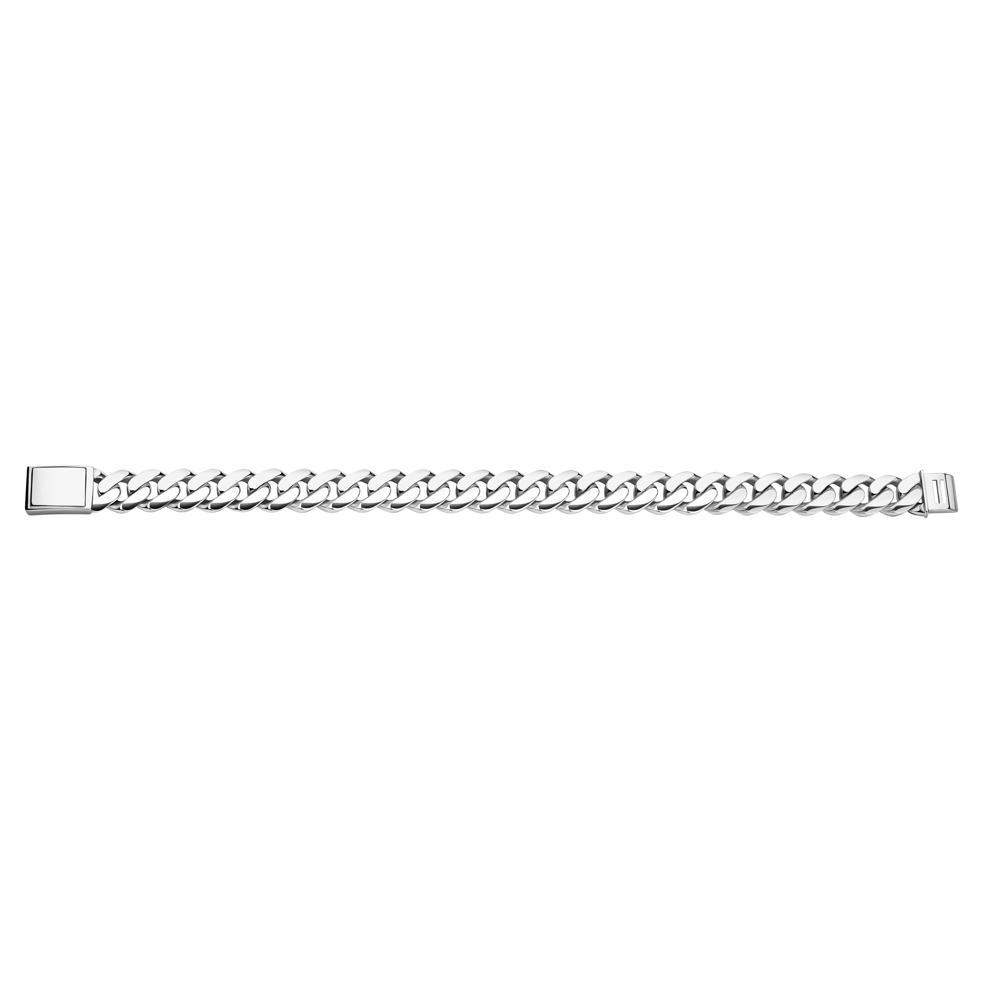 Emil Kraus Cuban Link oval diamond-plated curb chain bracelet, 10mm Emil Kraus Cuban Link oval diamond-plated curb chain bracelet, 10mm