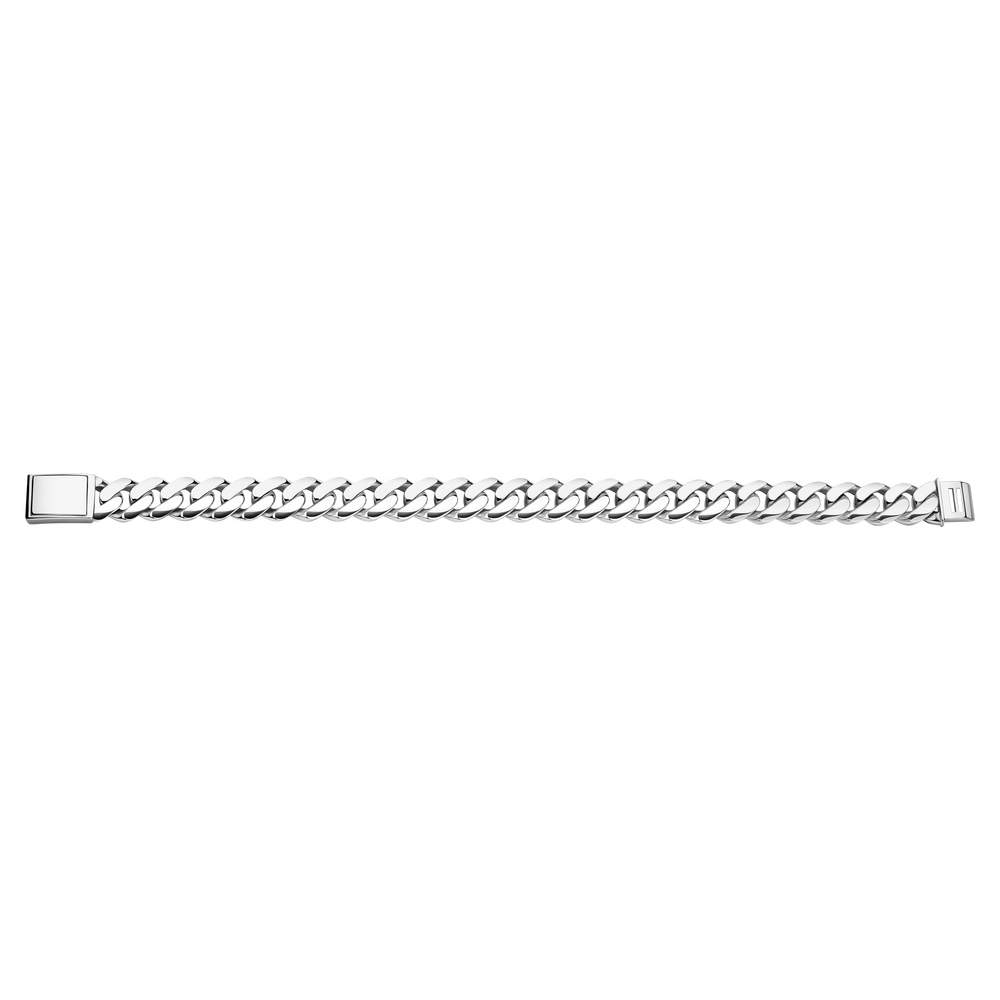 Emil Kraus Cuban Link oval diamond-plated curb chain bracelet, 10mm Emil Kraus Cuban Link oval diamond-plated curb chain bracelet, 10mm