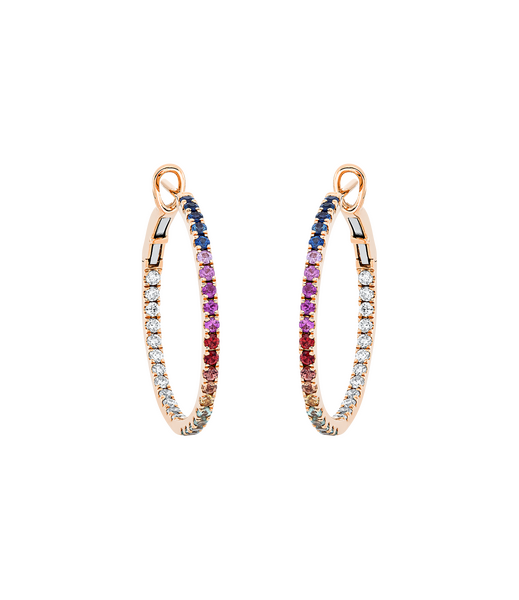 Brogle Classic sapphire hoop earrings Rainbow Brogle Classic sapphire hoop earrings Rainbow