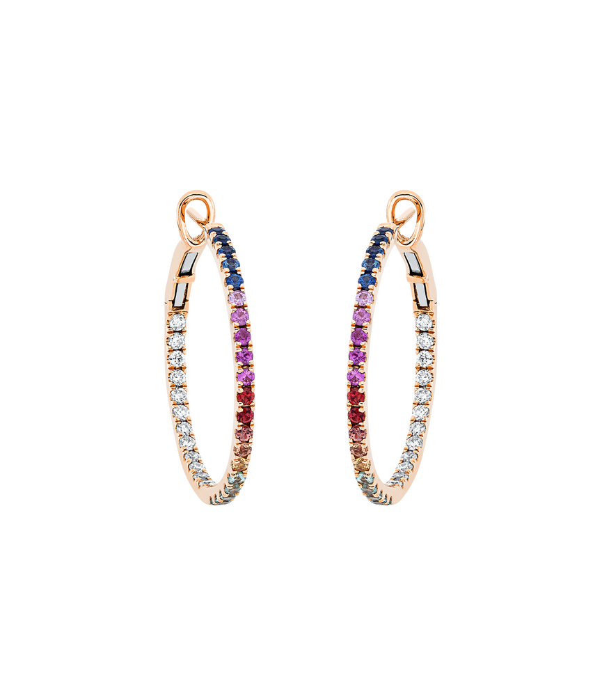 Brogle Classic sapphire hoop earrings Rainbow Brogle Classic sapphire hoop earrings Rainbow