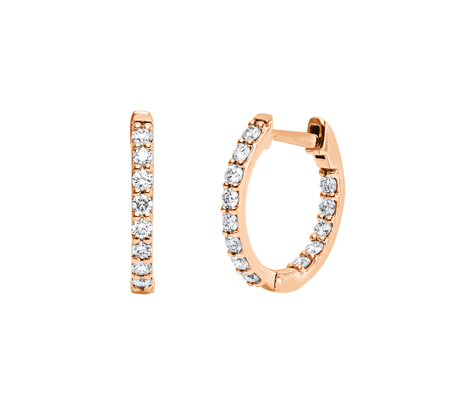 Brogle Classic diamond hoop earrings