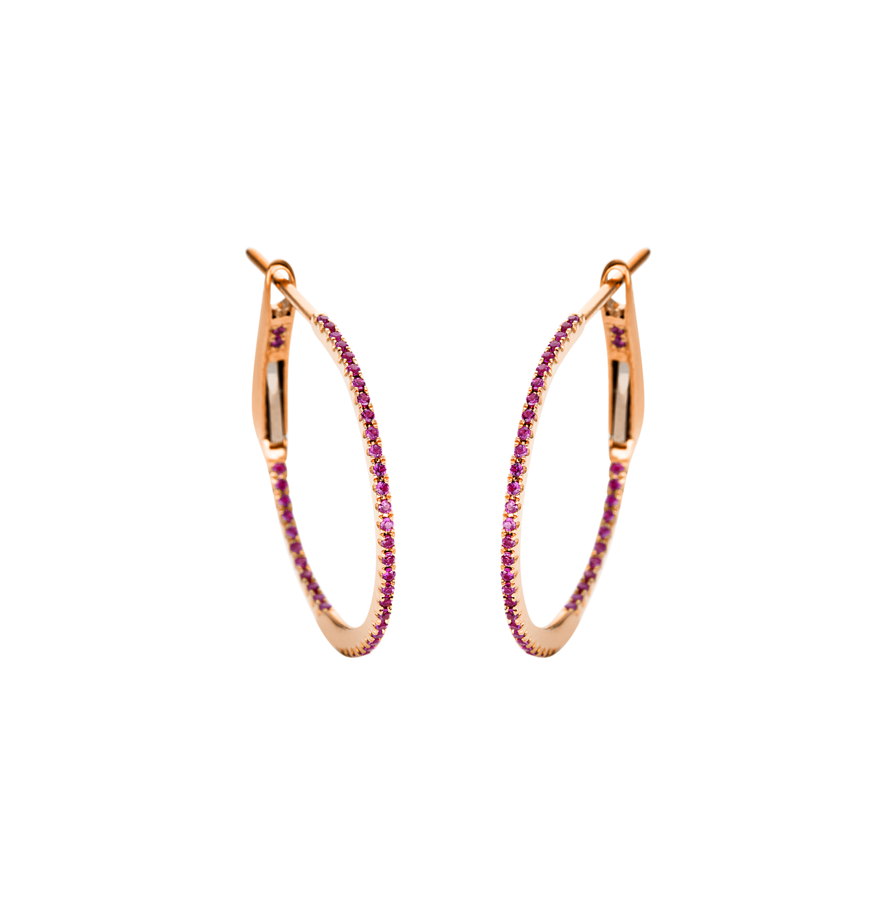 Brogle Classic ruby hoop earrings