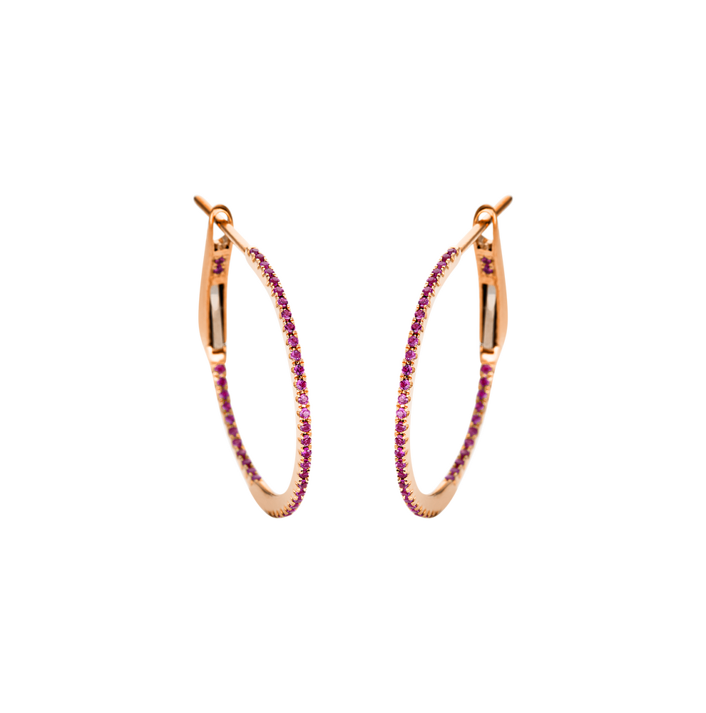 Brogle Classic ruby hoop earrings