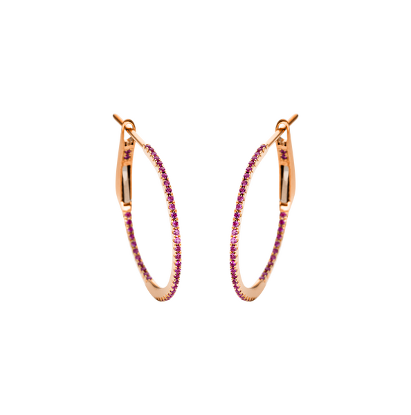 Brogle Classic ruby hoop earrings