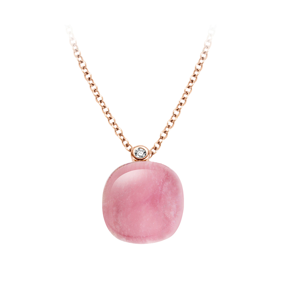 Bigli Mini Sweety Rosenquarz Halskette