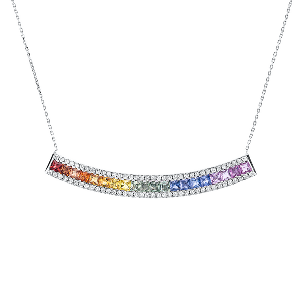 Brogle Selection Kette mit Saphiranhänger Rainbow