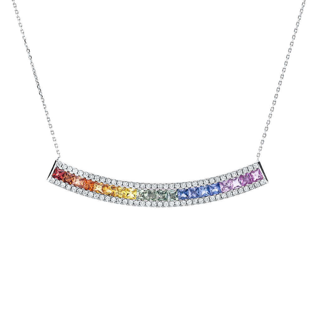 Brogle Selection necklace with sapphire pendant Rainbow Brogle Selection necklace with sapphire pendant Rainbow