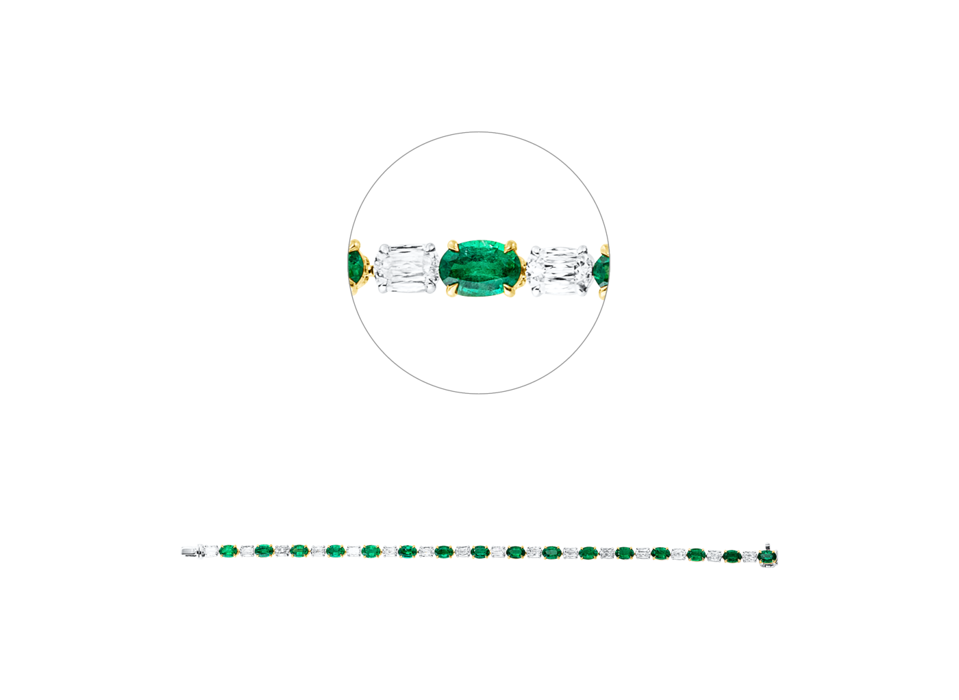 Brogle Selection bicolor emerald bracelet Brogle Selection bicolor emerald bracelet