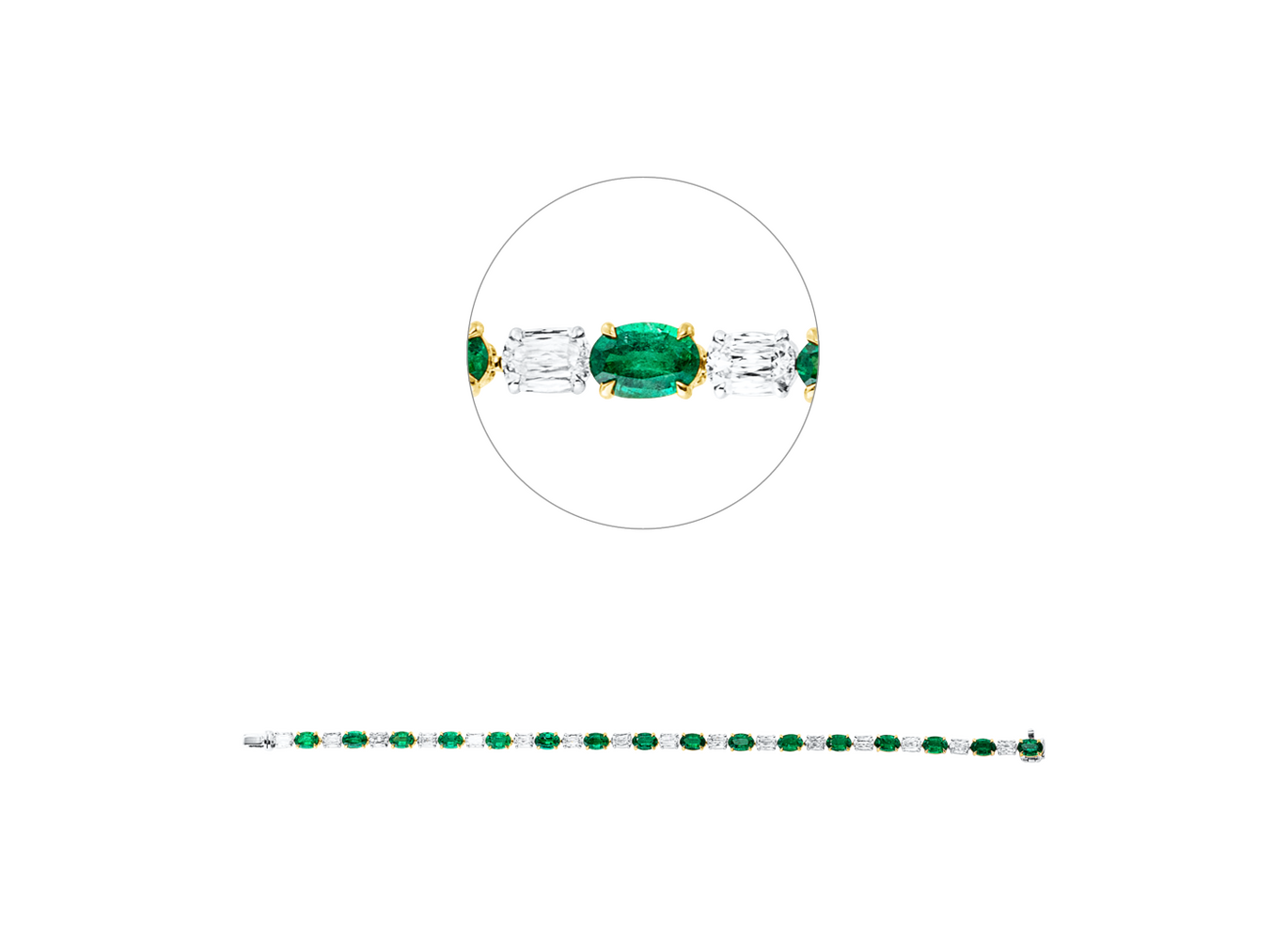 Brogle Selection bicolor emerald bracelet Brogle Selection bicolor emerald bracelet