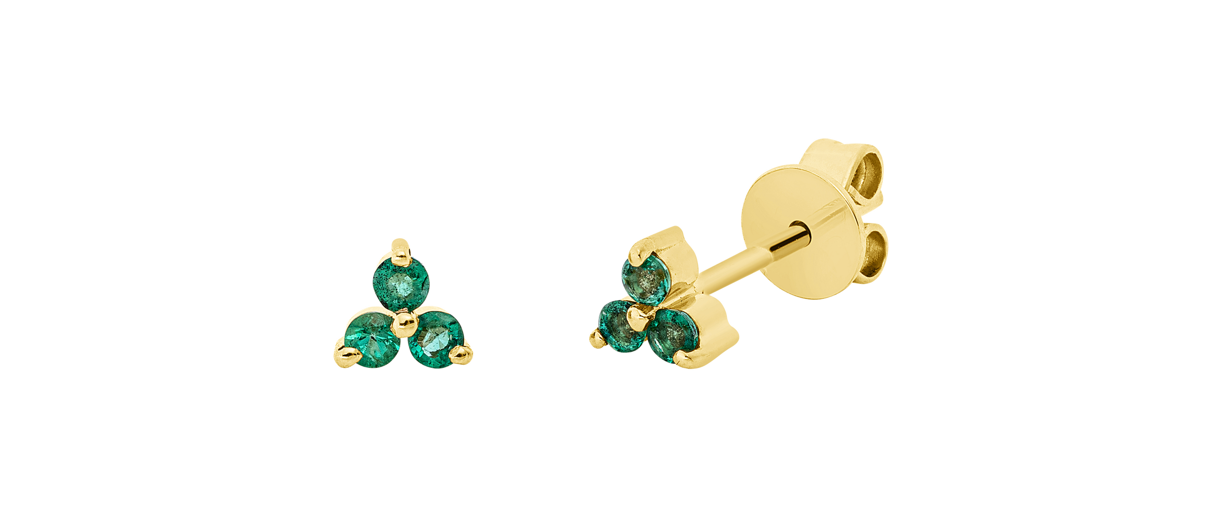 Brogle Classic emerald stud earrings