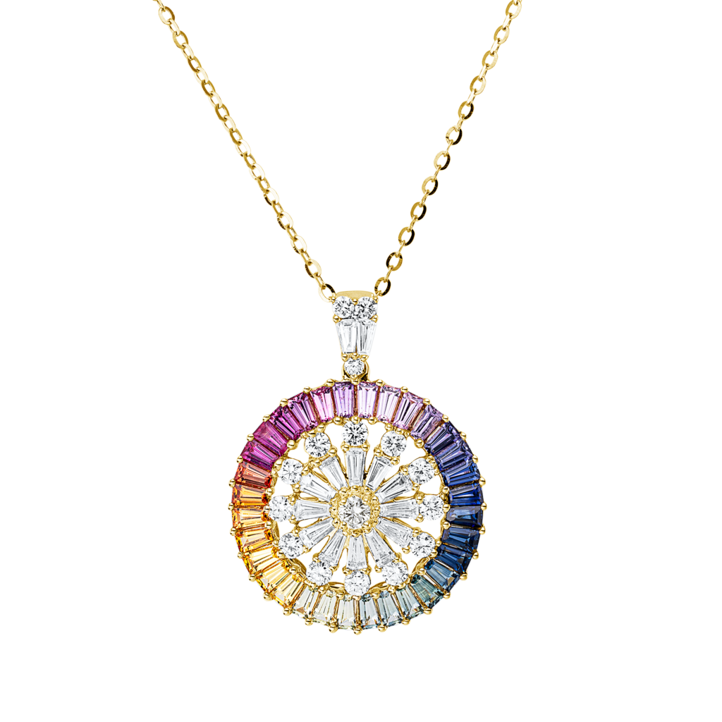 Brogle Selection Kette mit Saphiranhänger Rainbow