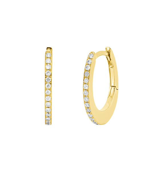 Brogle Classic diamond hoop earrings