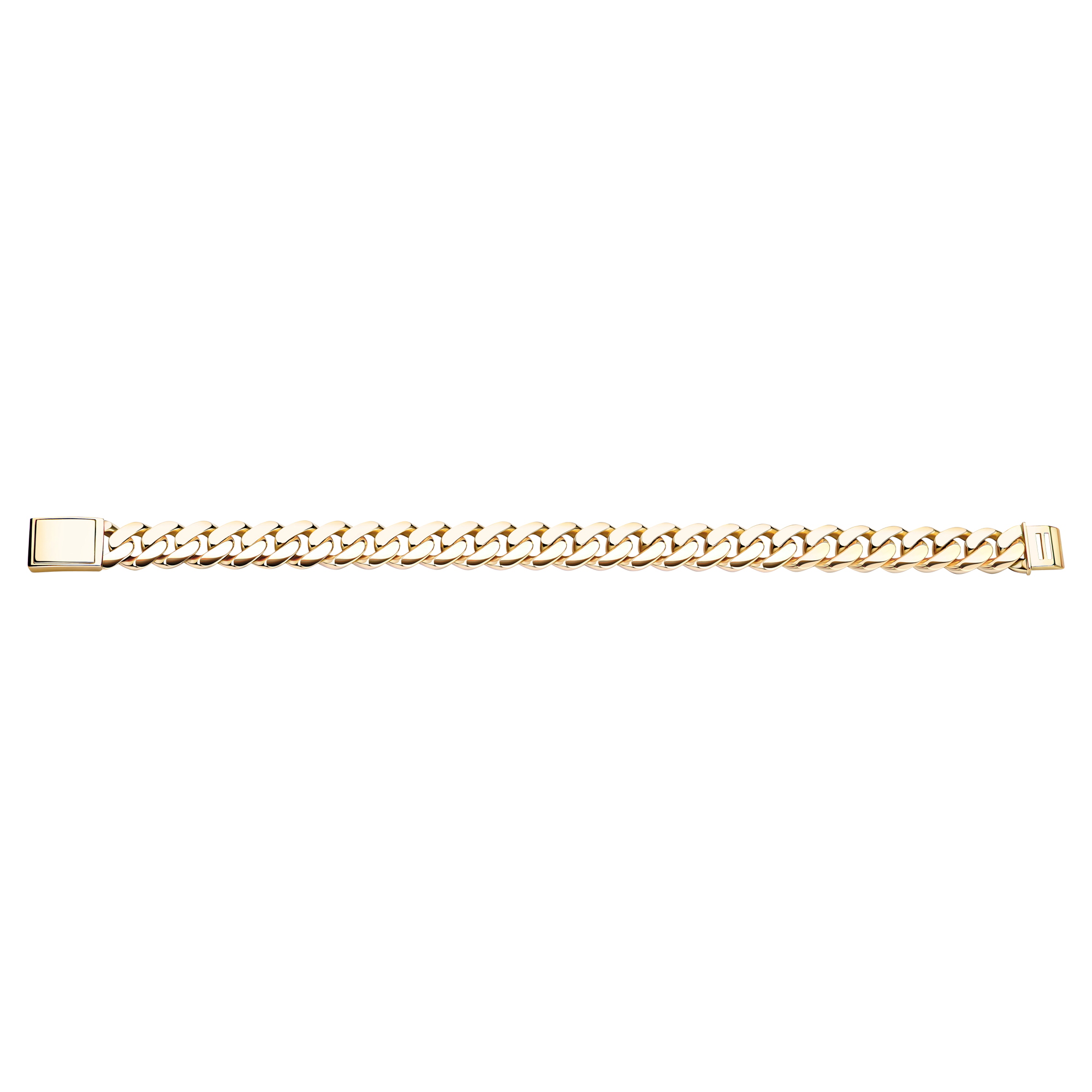 Emil Kraus Cuban Link oval diamond-plated curb chain bracelet, 10mm Emil Kraus Cuban Link oval diamond-plated curb chain bracelet, 10mm