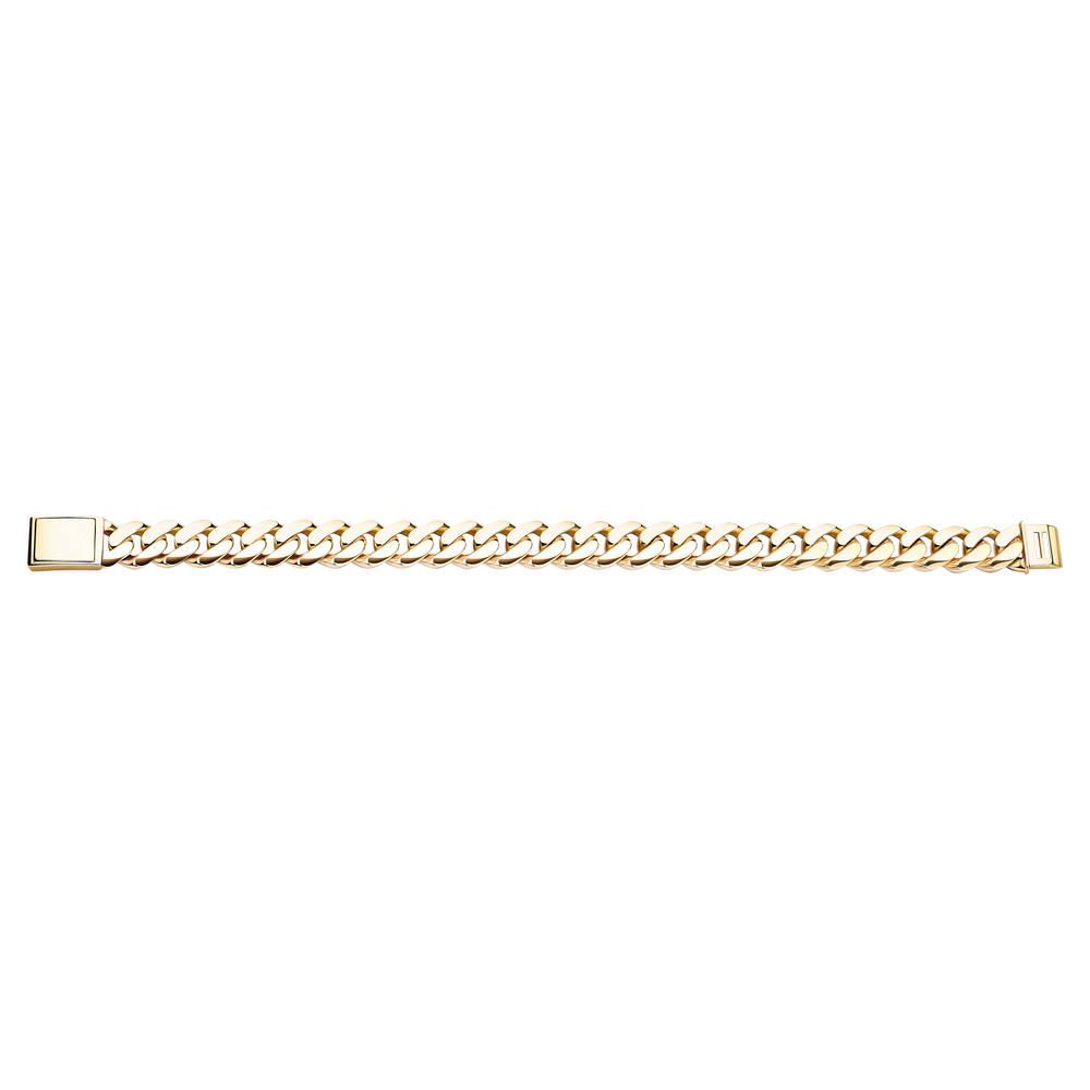 Emil Kraus Cuban Link oval diamond-plated curb chain bracelet, 10mm Emil Kraus Cuban Link oval diamond-plated curb chain bracelet, 10mm