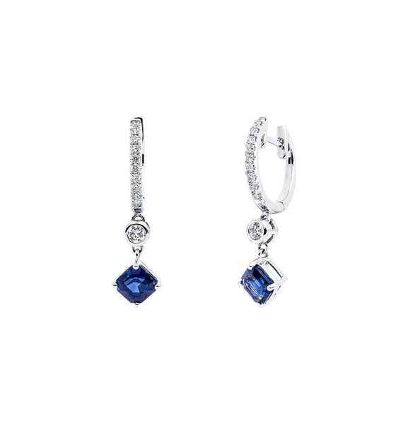 Brogle Selection sapphire hoop earrings