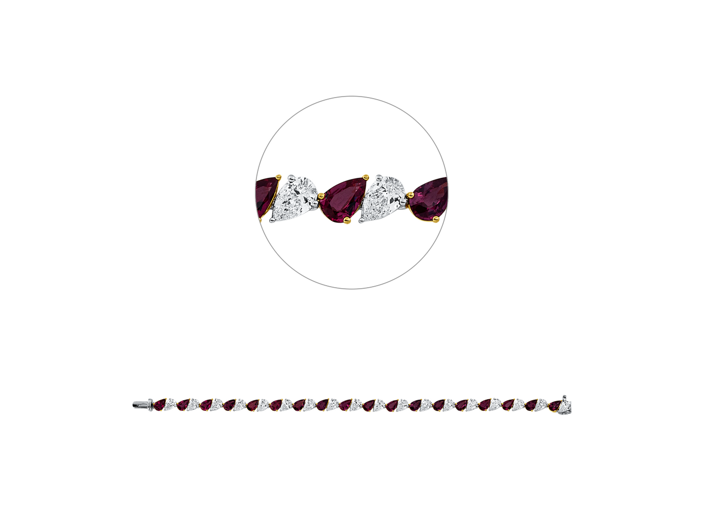 Brogle Selection bicolour ruby bracelet