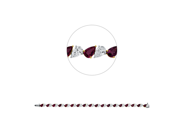 Brogle Selection bicolour ruby bracelet