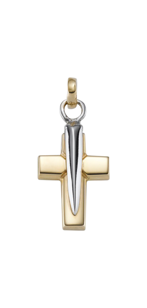 Brogle Classic Bicolor Kreuzanhänger aus Gold