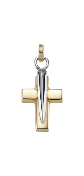 Brogle Classic bicolor cross pendant in gold Brogle Classic bicolor cross pendant in gold