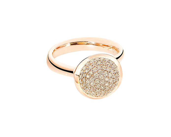Tamara Comolli Bouton Champagne Pavé L Ring