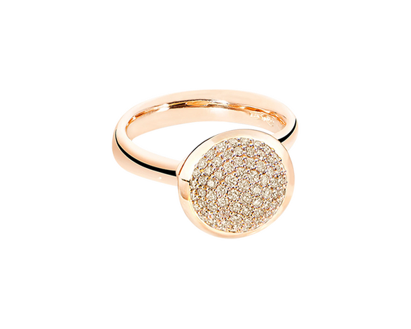 Tamara Comolli Bouton Champagne Pavé L Ring