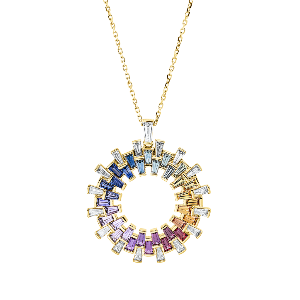 Brogle Selection Kette mit Saphiranhänger Rainbow