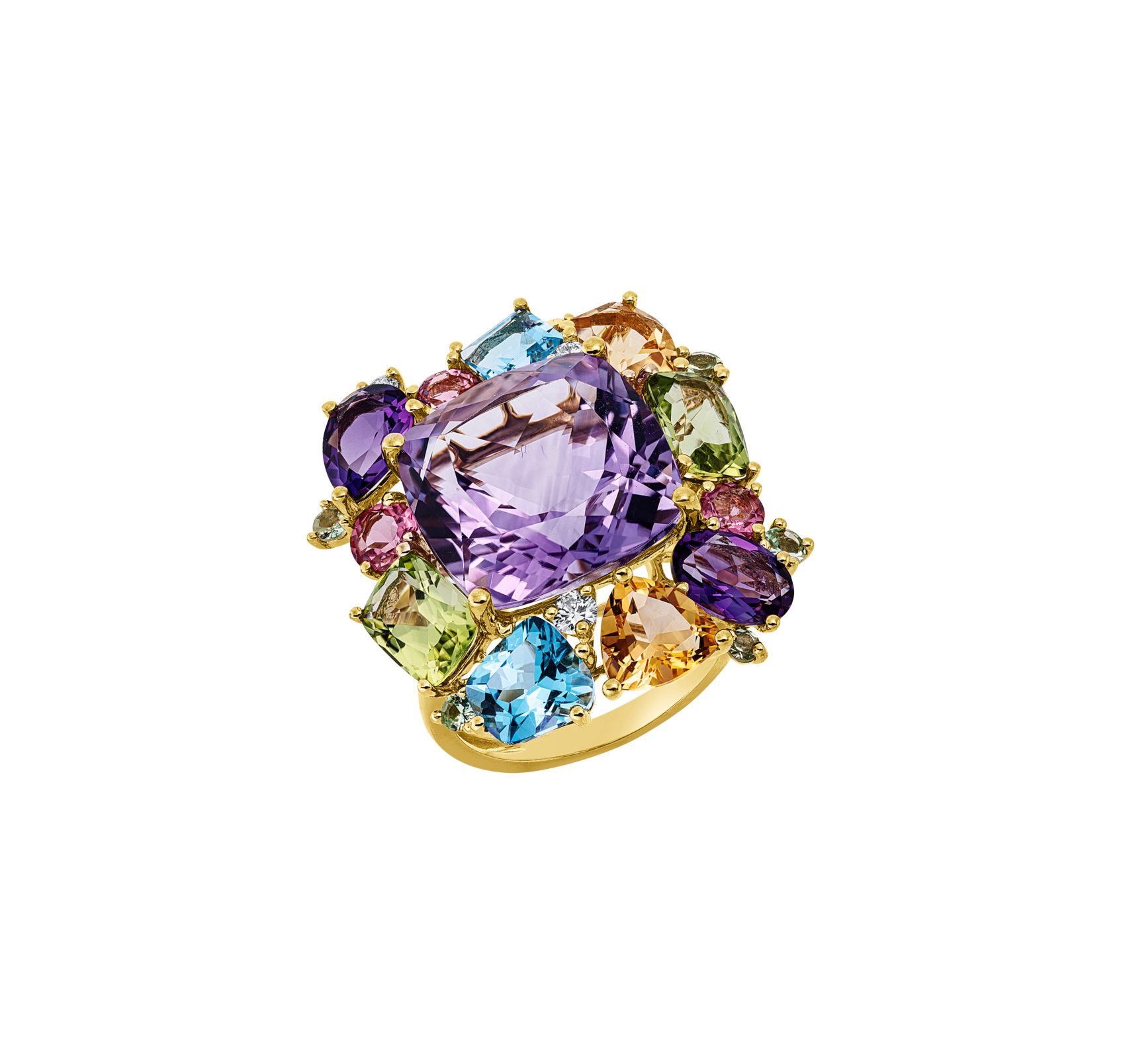 Brogle Classic Rainbow colored stone ring Brogle Classic Rainbow colored stone ring