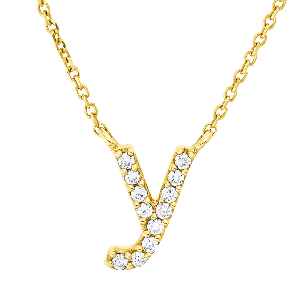 Brogle Classic necklace with diamond letter Y Brogle Classic necklace with diamond letter Y