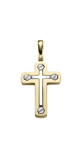 Brogle Classic bicolor cross pendant in gold Brogle Classic bicolor cross pendant in gold