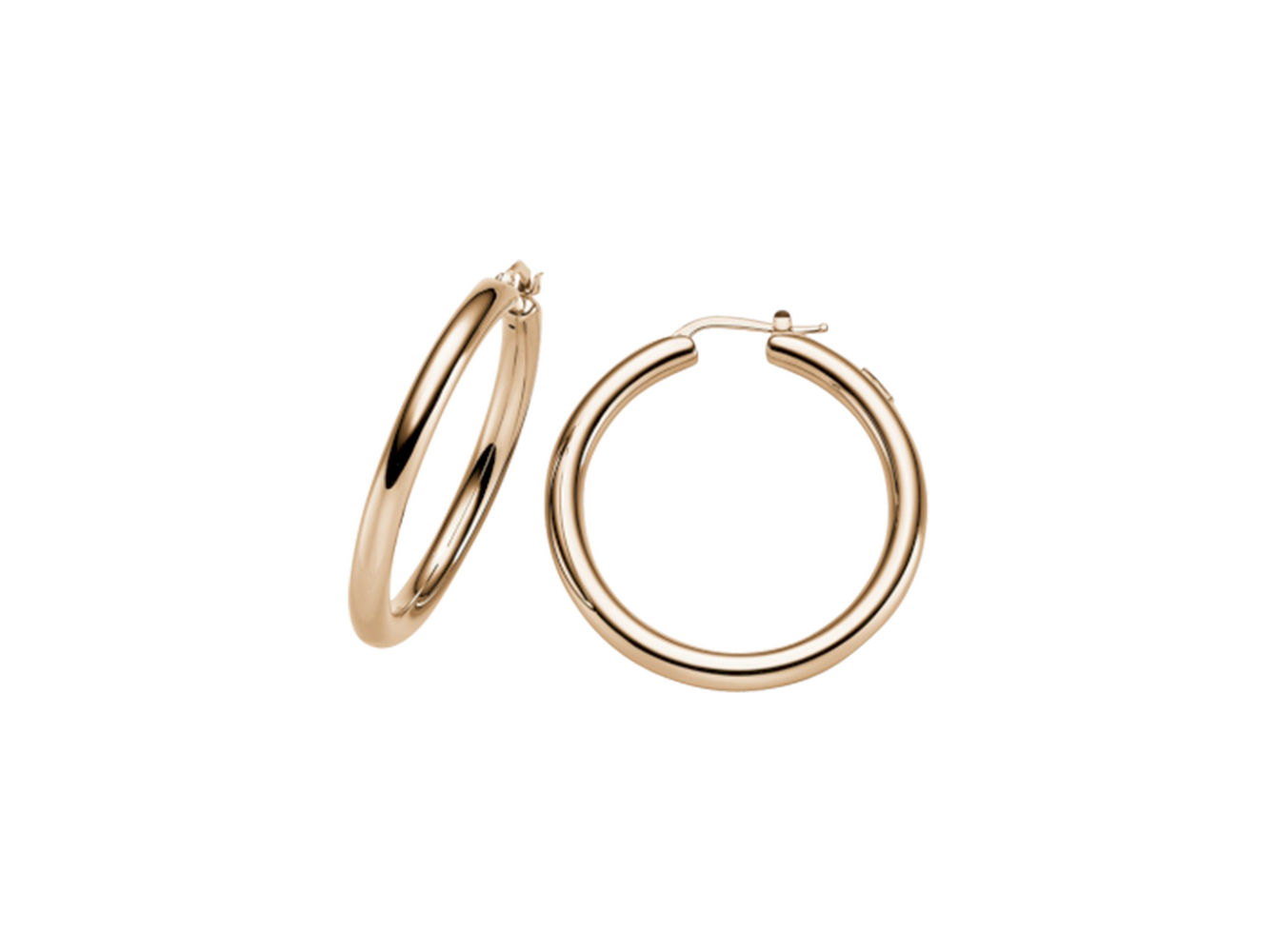 Brogle Classic gold hoop earrings 4mm Brogle Classic gold hoop earrings 4mm