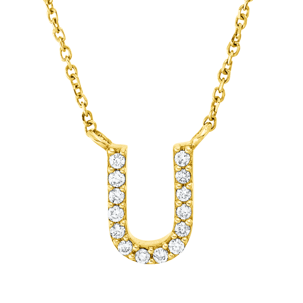 Brogle Classic necklace with diamond letter U Brogle Classic necklace with diamond letter U