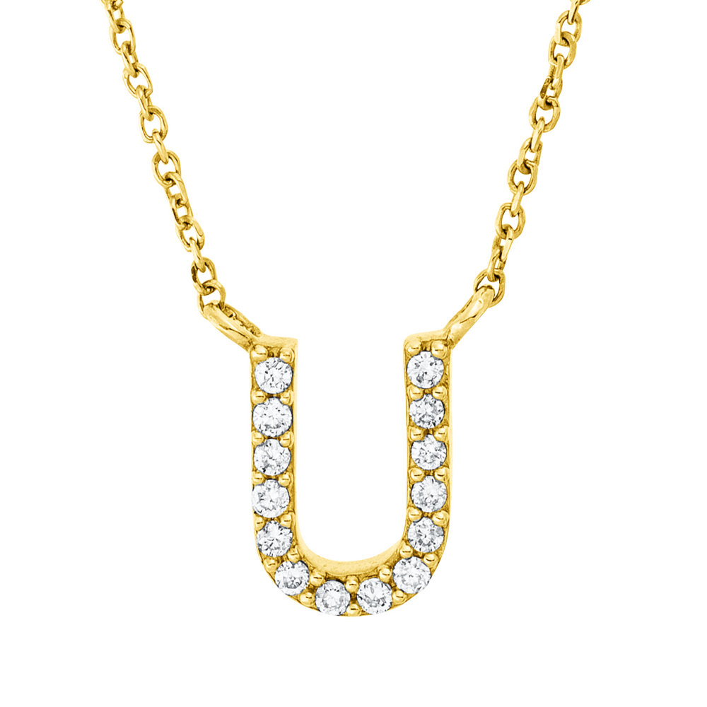 Brogle Classic necklace with diamond letter U Brogle Classic necklace with diamond letter U