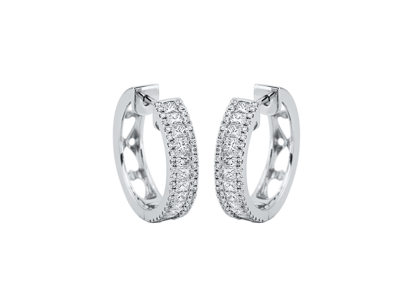 Brogle Classic diamond hoop earrings