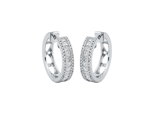 Brogle Classic diamond hoop earrings
