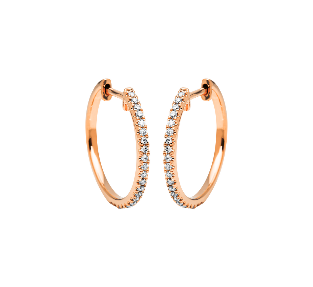 Brogle Classic diamond hoop earrings