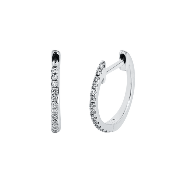 Brogle Classic diamond hoop earrings