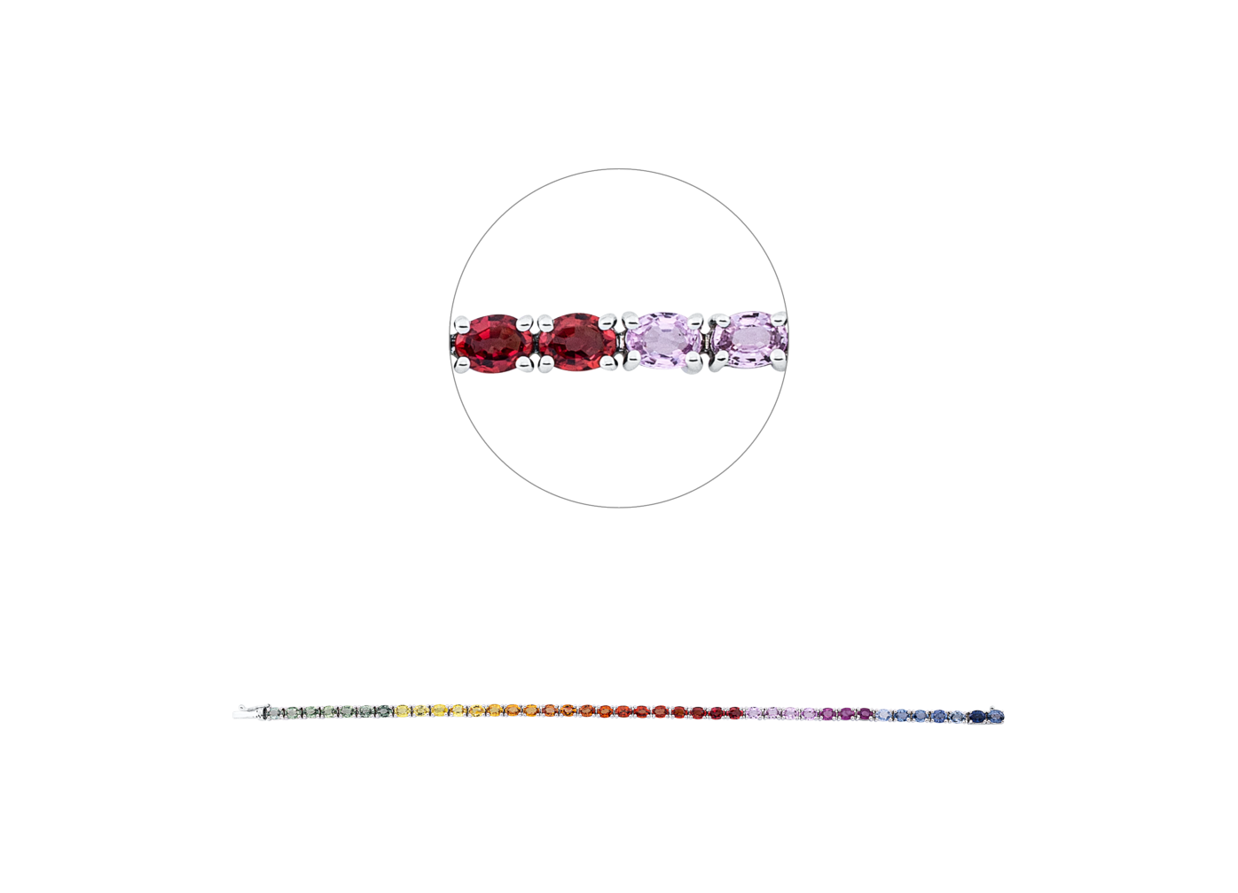 Brogle Classic sapphire bracelet Rainbow