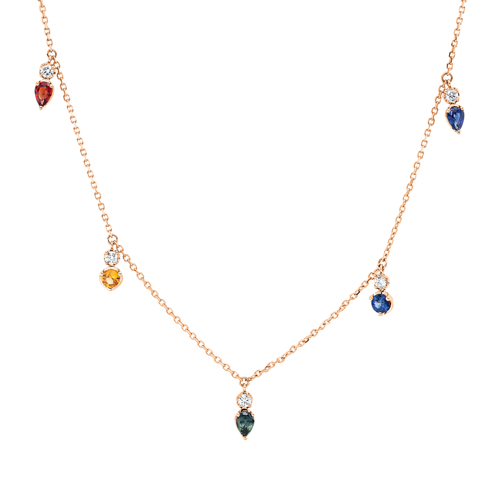 Brogle Classic Kette mit Saphiranhänger Rainbow