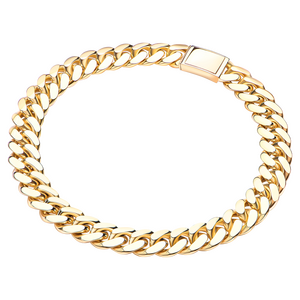 Emil Kraus Cuban Link curb chain oval diamond-plated, 18mm