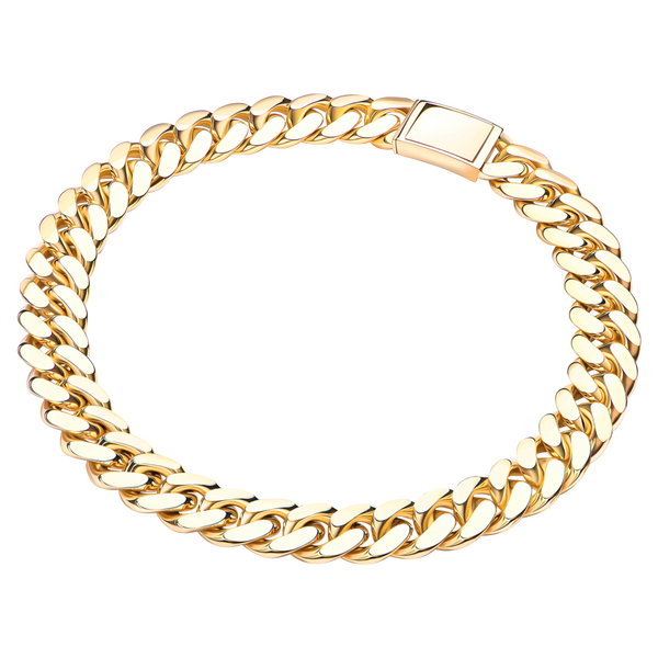 Emil Kraus Cuban Link curb chain oval diamond-plated, 18mm