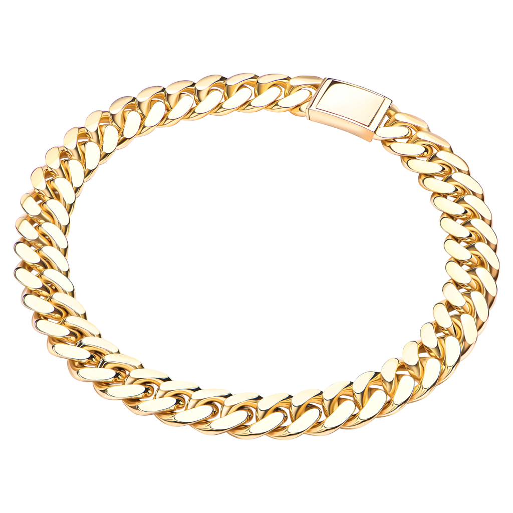 Emil Kraus Cuban Link curb chain oval diamond-plated, 18mm Emil Kraus Cuban Link curb chain oval diamond-plated, 18mm