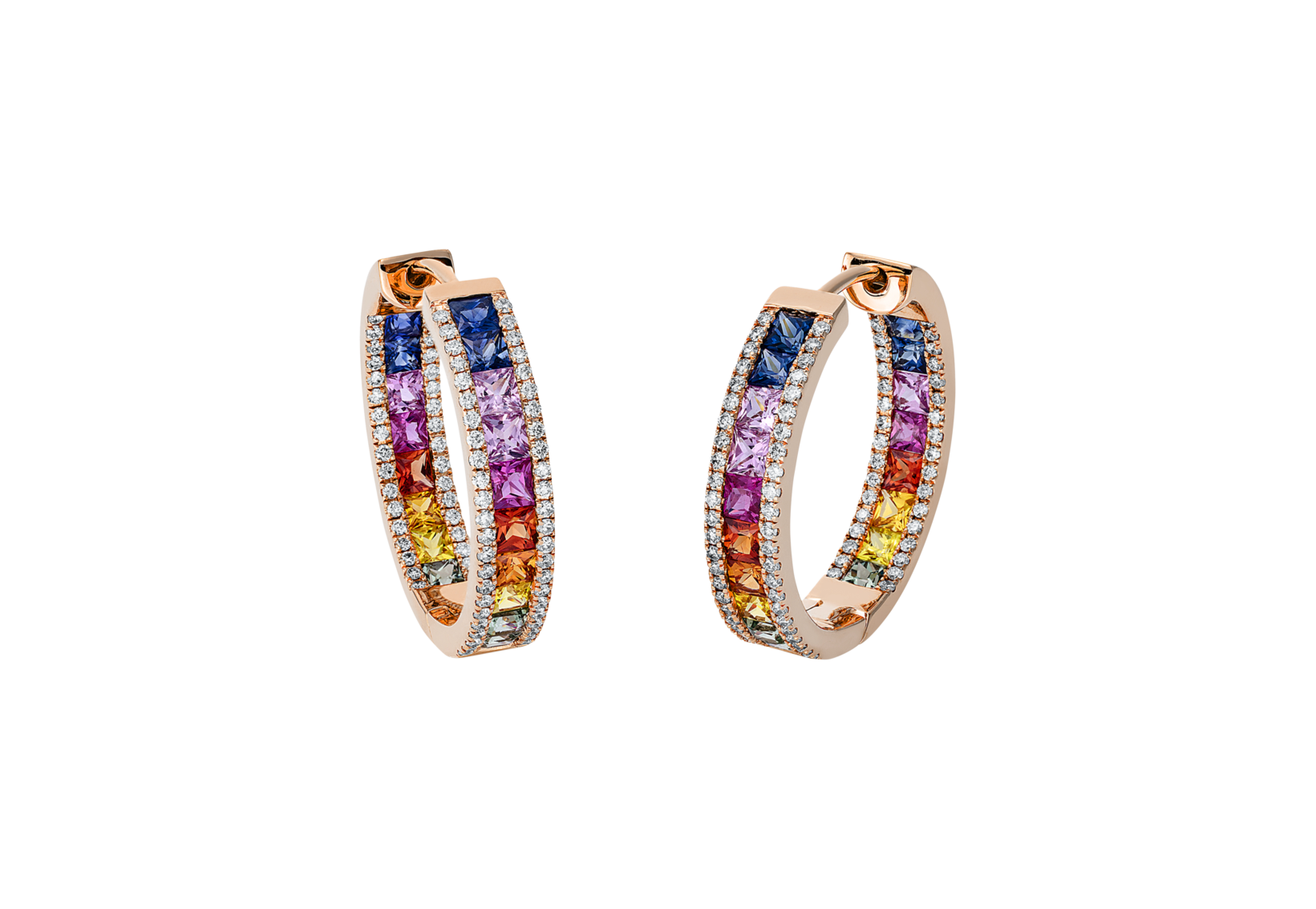 Brogle Selection sapphire hoop earrings Rainbow Brogle Selection sapphire hoop earrings Rainbow