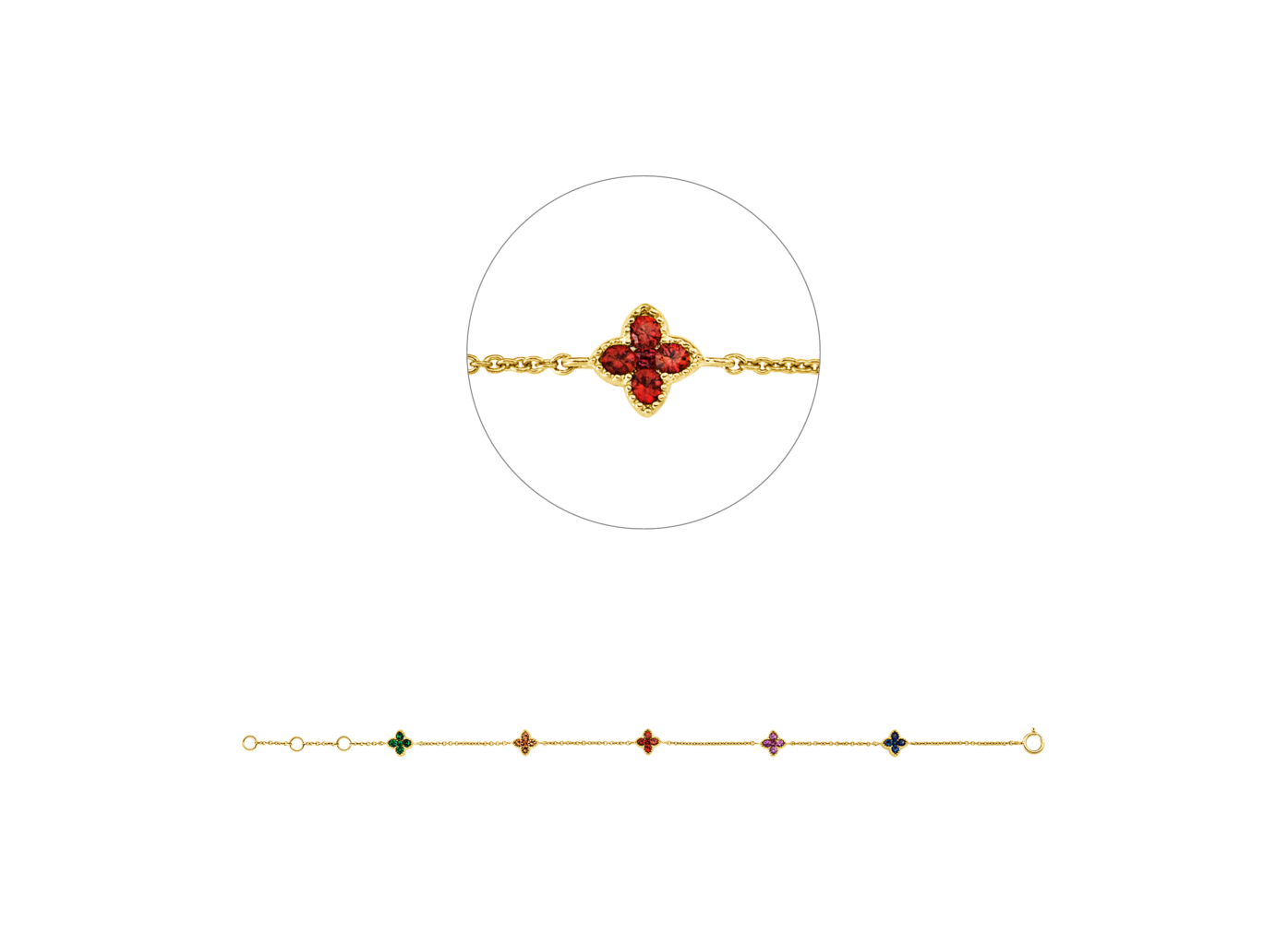 Brogle Classic sapphire bracelet Rainbow