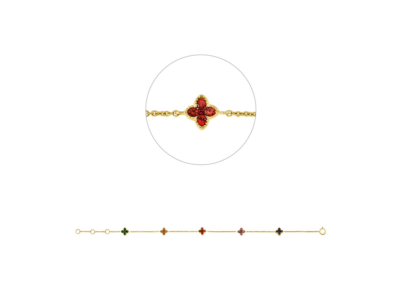 Brogle Classic sapphire bracelet Rainbow