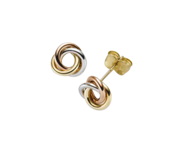 Brogle Classic Bicolor Gold Stud Earrings Brogle Classic Bicolor Gold Stud Earrings