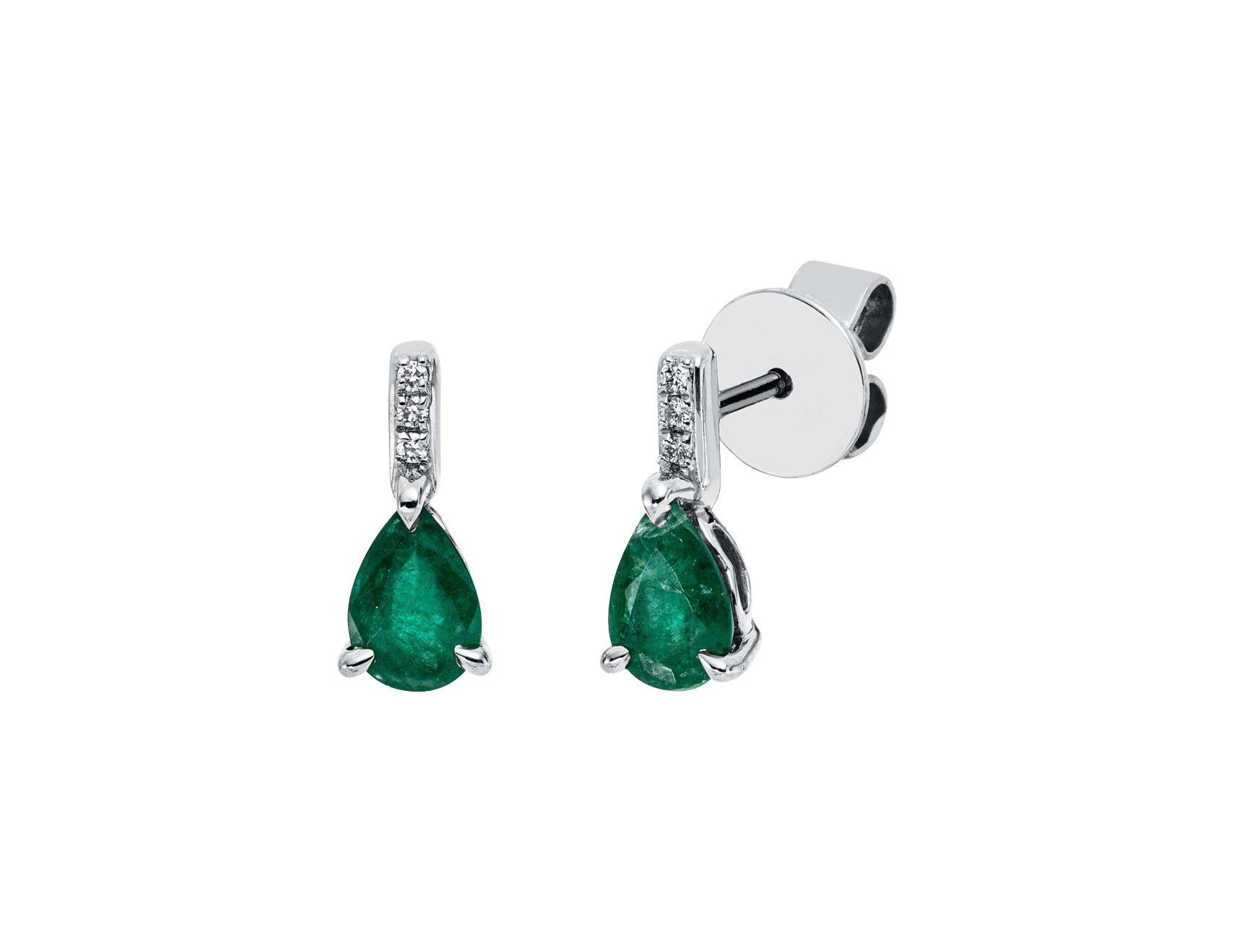 Brogle Classic emerald stud earrings
