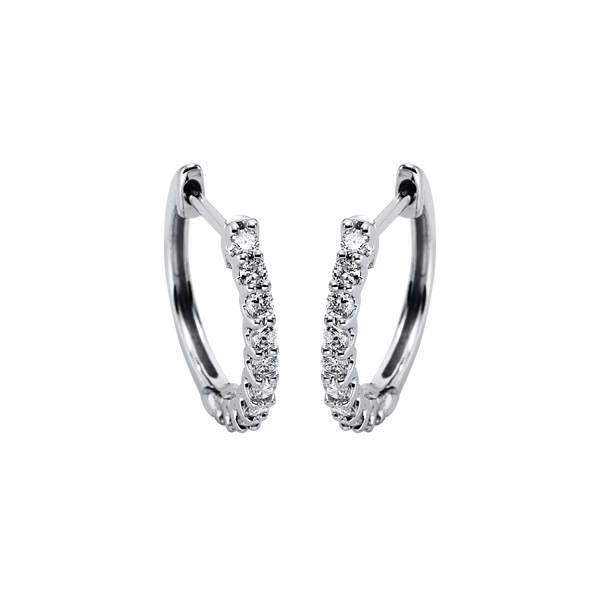 Brogle Classic diamond hoop earrings