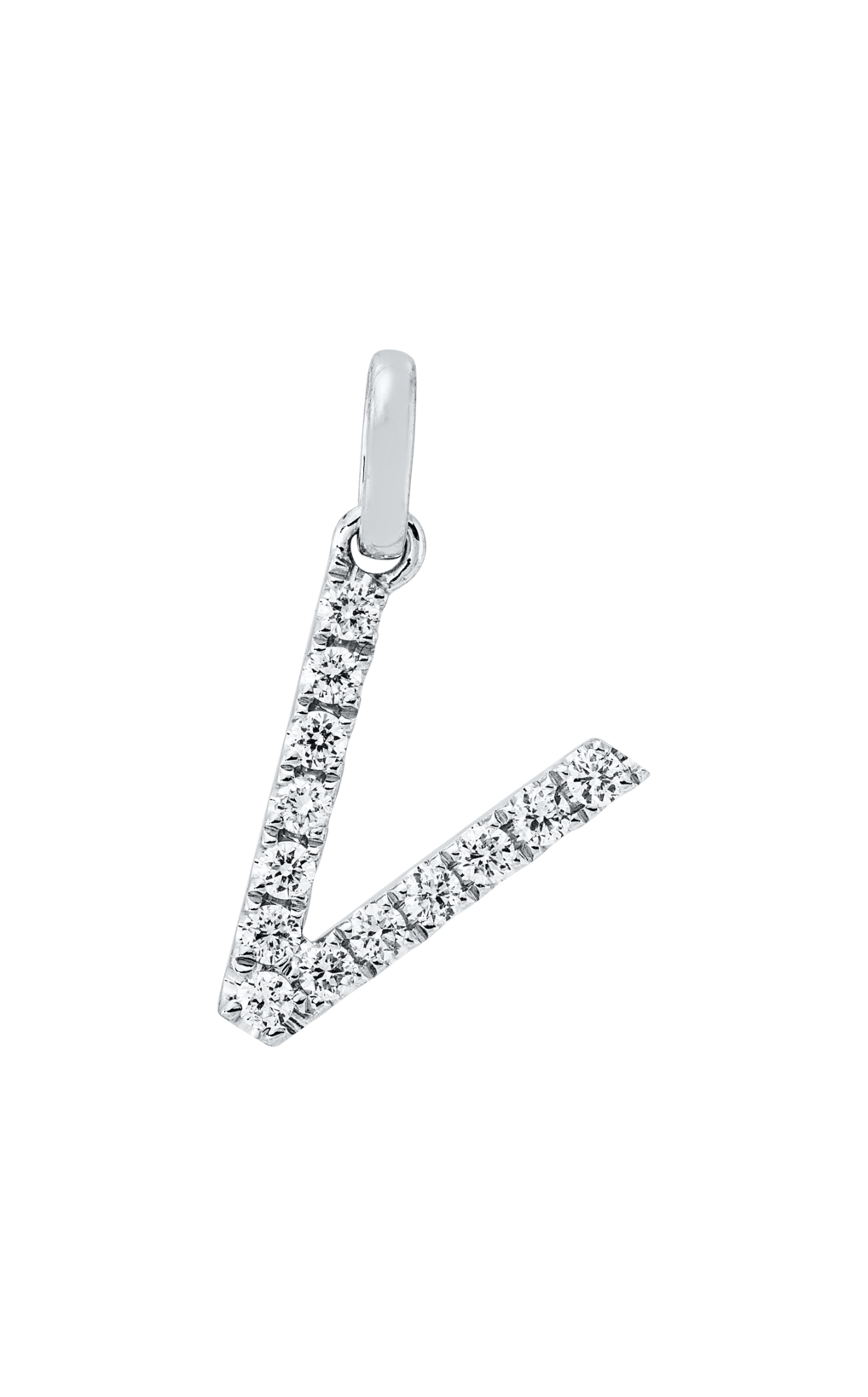 Brogle Classic letter pendant V with diamonds