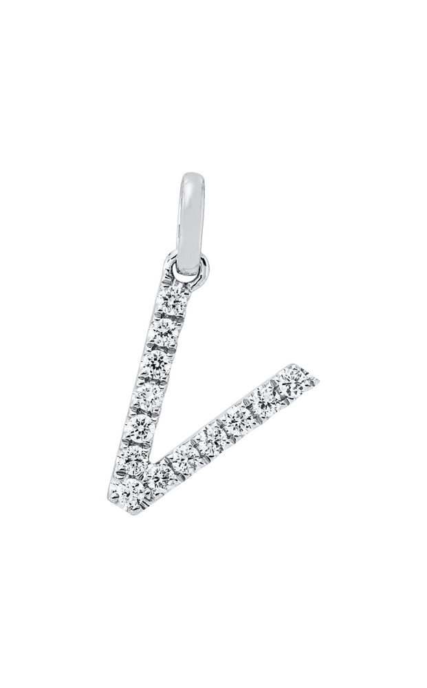Brogle Classic letter pendant V with diamonds