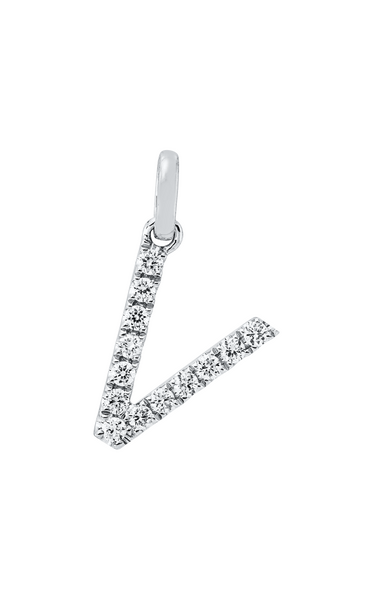 Brogle Classic letter pendant V with diamonds